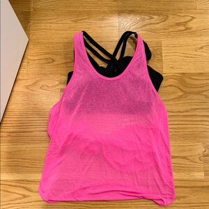 NWOT Fabletics Hot Pink Tank with Black Straps